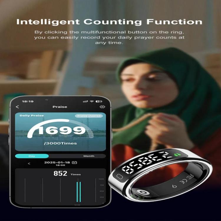 R11C SIZE 11 Smart Ring, Support Heart Rate / Blood Oxygen / Sleep Monitoring / Multiple Sport Modes(Black)