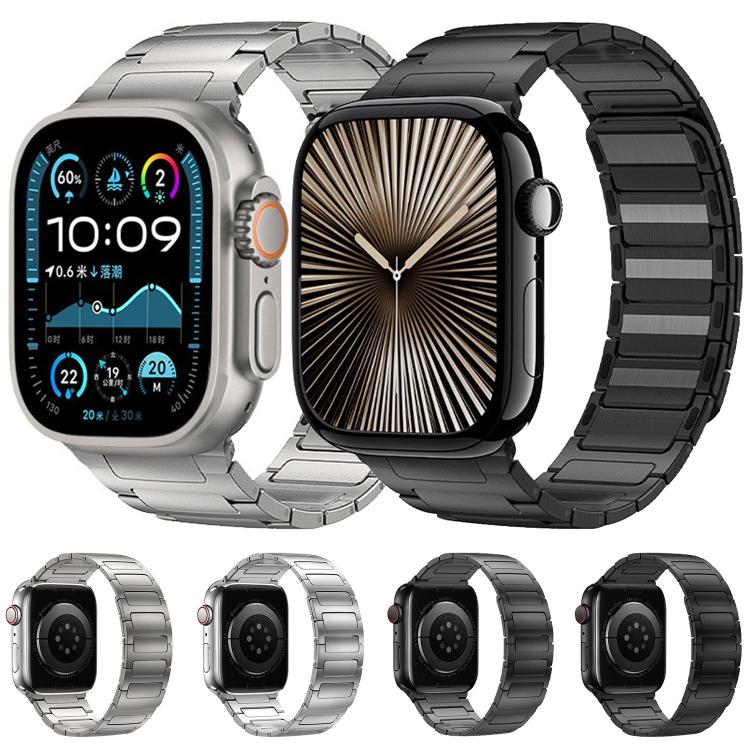 For Apple Watch 42mm / 41mm / 40mm / 38mm I-Beam Magnetic Stainless Steel Strap(Silver)