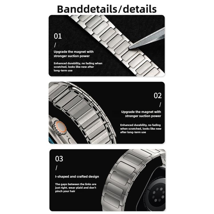For Apple Watch 42mm / 41mm / 40mm / 38mm I-Beam Magnetic Stainless Steel Strap(Black)
