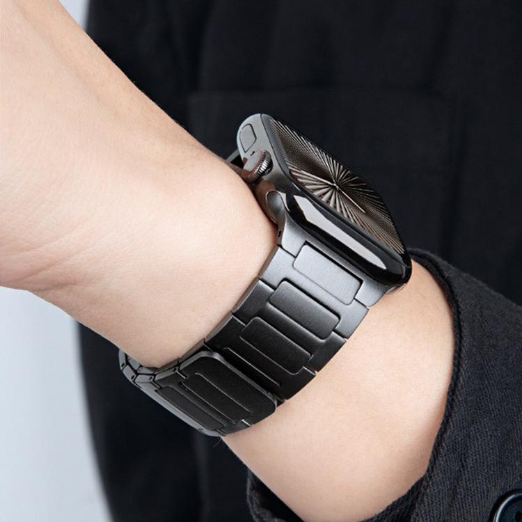 For Apple Watch 46mm / 49mm / 45mm / 44mm I-Beam Magnetic Stainless Steel Strap(Titanium Gold)
