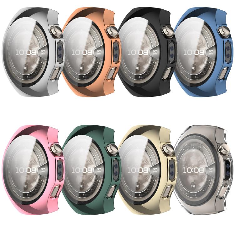For Huawei Watch 5 42mm Electroplated TPU Full Coverage Watch Protective Case(Black)