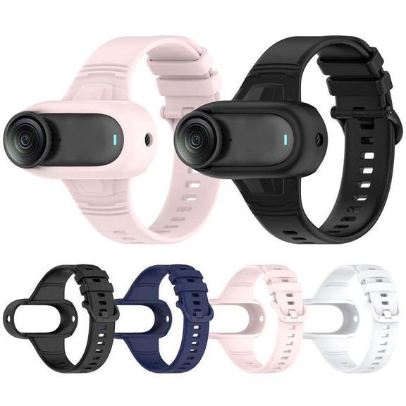 For Insta 360 Go 3 / Go 3S / Go 2 Solid Color Silicone Watch Band(Light Pink)