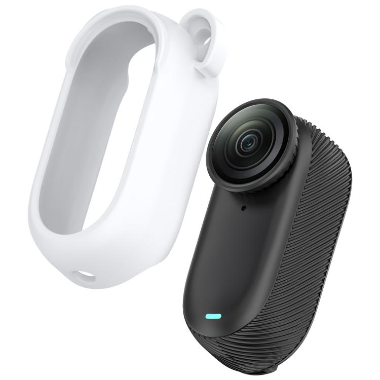 For Insta 360 Go 2 Solid Color Silicone Protective Case(White)