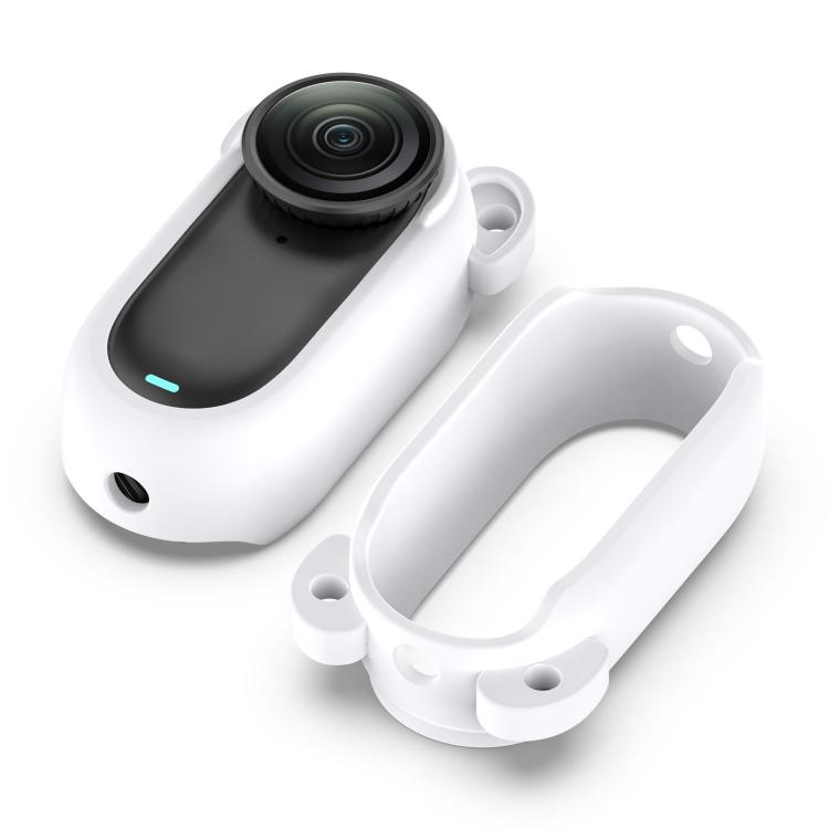 For Insta 360 Go 2 Solid Color Silicone Protective Case(White)