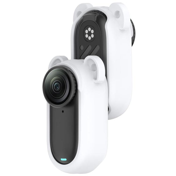 For Insta 360 Go 2 Solid Color Silicone Protective Case(White)