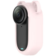 For Insta 360 Go 2 Solid Color Silicone Protective Case(Light Pink)