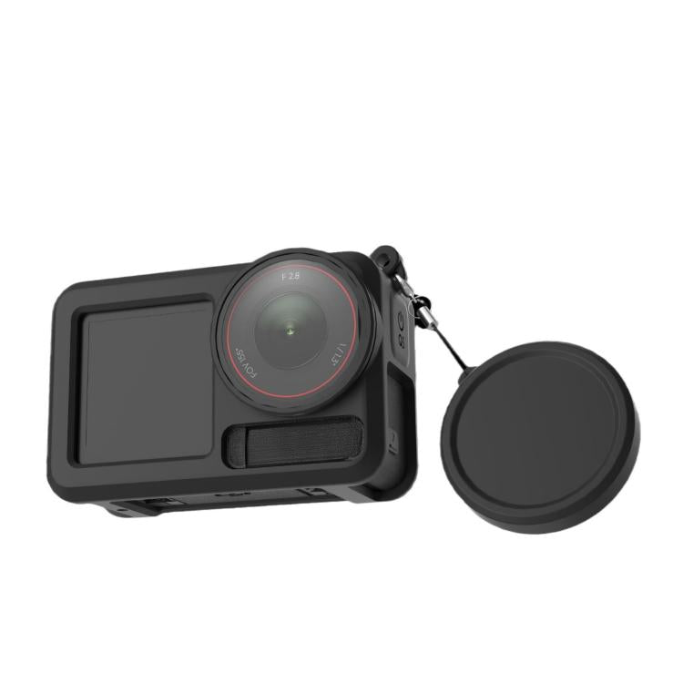 For DJI Action 5 Pro / 4 / 3 Soft Silicone Shockproof Protective Case Cover with Lens Cap(Black)