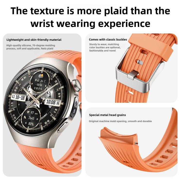 For Huawei Watch 5 46mm Vertical Silicone Watch Band(Yellow)