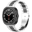 For Samsung Galaxy Watch 8 40 / 44mm Three Beads Stainless Steel Watch Band with Removal Tool(Silver Black) - free shipping - PMC TechLife - Order now!