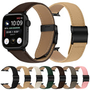 For Apple Watch 42mm / 41mm / 40mm / 38mm Lychee Texture Black Turtle Back Buckle Leather Watch Band(Camel)
