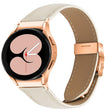 For Samsung Galaxy Watch 7 40 / 44mm Quick Release Lychee Texture Rose Gold Turtle Back Buckle Leather Watch Band(Creamy White) - free shipping - PMC TechLife - Order now!