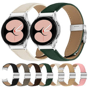 For Samsung Galaxy Watch 7 40 / 44mm Quick Release Lychee Texture Silver Turtle Back Buckle Leather Watch Band(Creamy White)