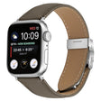 For Apple Watch 42mm / 41mm / 40mm / 38mm Lychee Texture Silver Turtle Back Buckle Leather Watch Band(Gray) - free shipping - PMC TechLife - Order now!