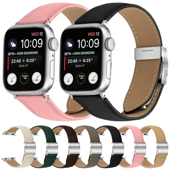 For Apple Watch 46mm / 49mm / 45mm / 44mm Lychee Texture Silver Turtle Back Buckle Leather Watch Band(Gray)