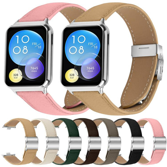 For Xiaomi Smart Bnad 9 Pro / Redmi Watch 5 Lychee Texture Silver Turtle Back Buckle Leather Watch Band(Black)