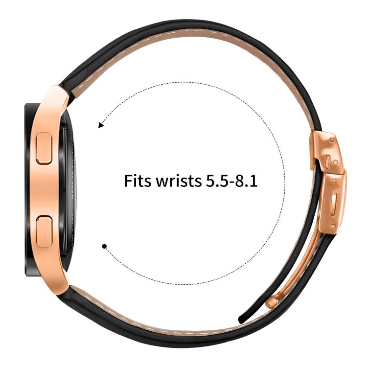 20mm Lychee Texture Rose Gold Turtle Back Buckle Leather Watch Band(Camel)