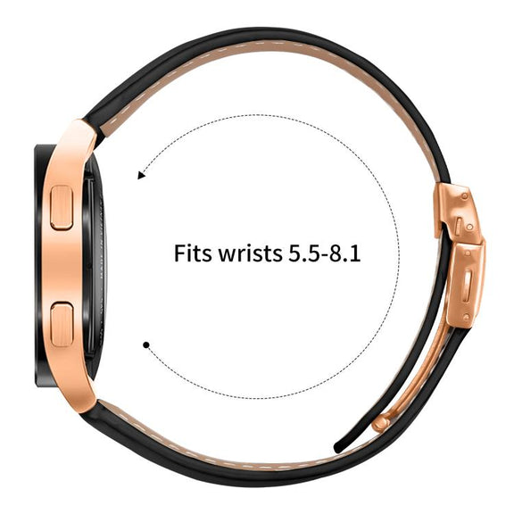 20mm Lychee Texture Rose Gold Turtle Back Buckle Leather Watch Band(Camel)