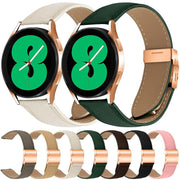 20mm Lychee Texture Rose Gold Turtle Back Buckle Leather Watch Band(Gray)