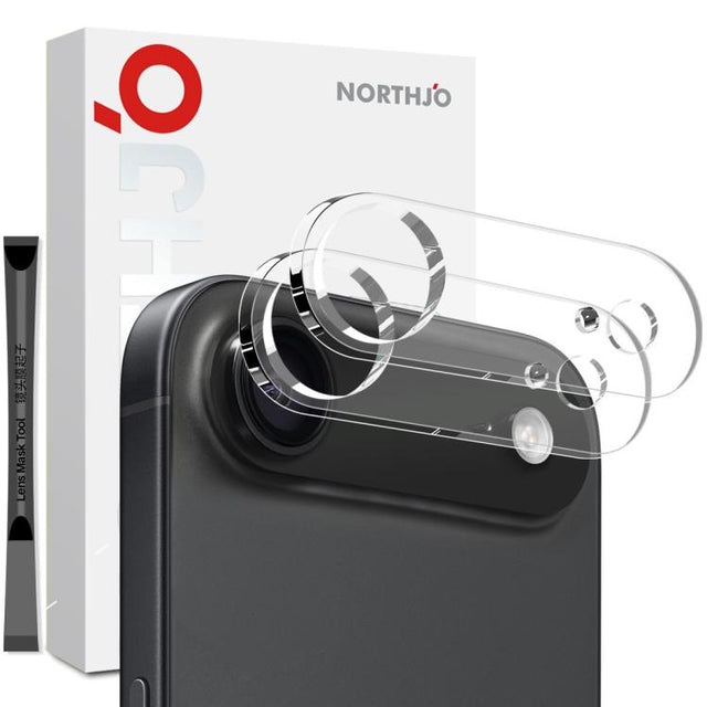 For iPhone 17 Air 2pcs NORTHJO Camera Lens Protector 3D HD Tempered Glass Film(Clear)