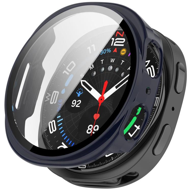For Samsung Galaxy Watch 8 40mm Tempered Film Integrated PC Watch Cover(Ink Blue)