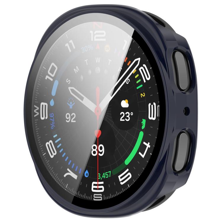 For Samsung Galaxy Watch 8 40mm Tempered Film Integrated PC Watch Cover(Ink Blue)