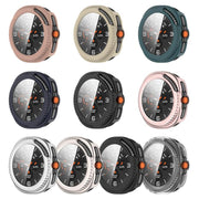 For Samsung Galaxy Watch 8 44mm Tempered Film Integrated PC Watch Cover(Frosted Pink)