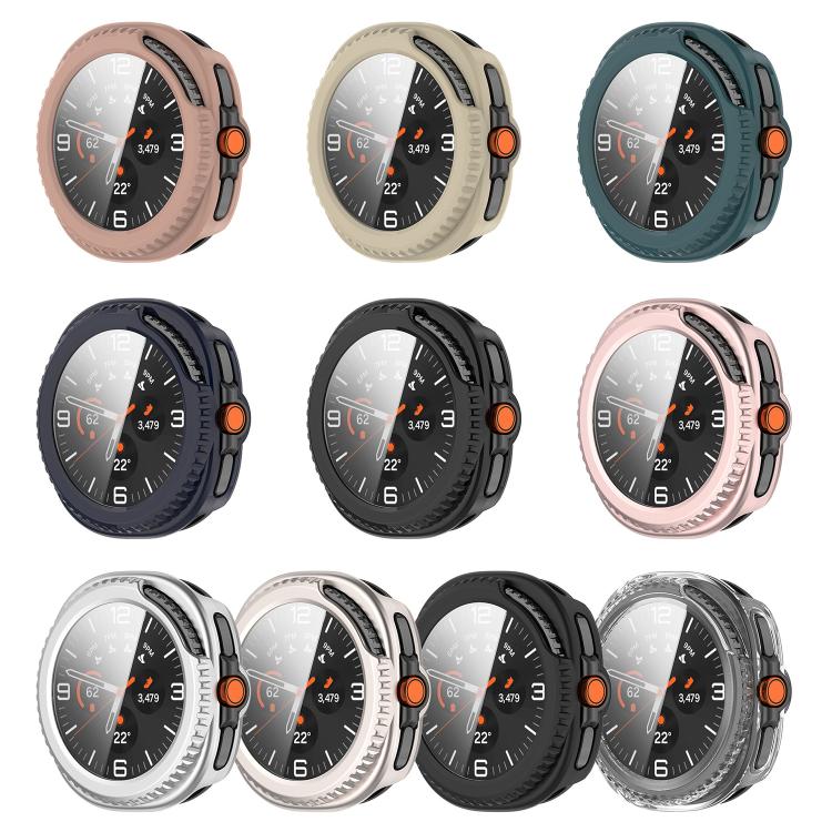 For Samsung Galaxy Watch 8 40mm Tempered Film Integrated PC Watch Cover(Ink Blue)