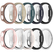 For Samsung Galaxy Watch 8 44mm Tempered Film Integrated PC Watch Cover(Frosted Pink)