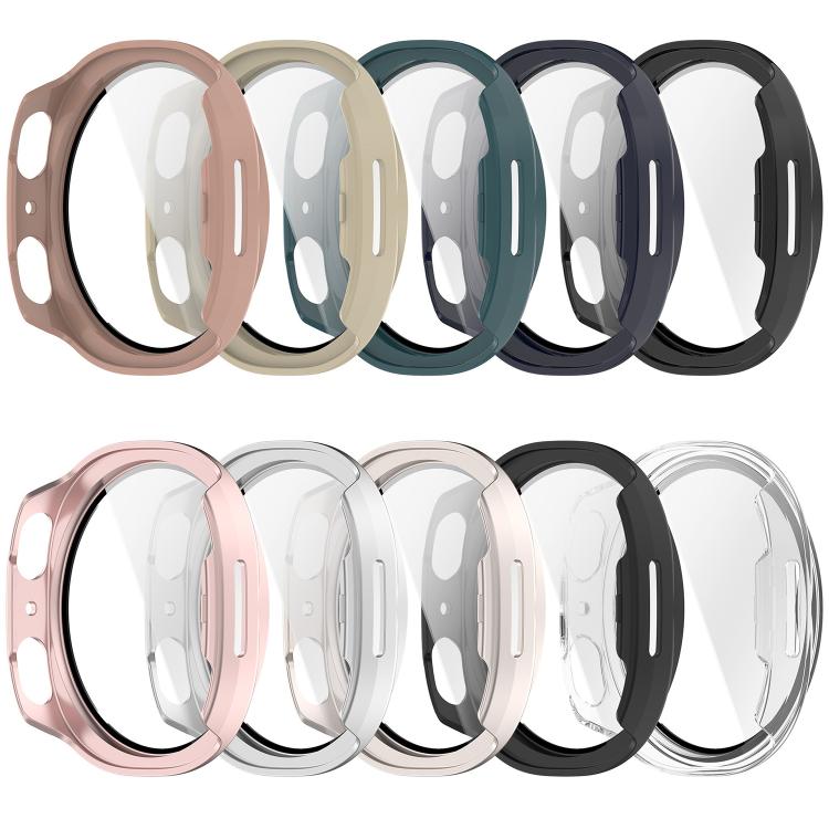 For Samsung Galaxy Watch8 Classic 46mm Tempered Film Integrated PC Watch Cover(Frosted Pink)
