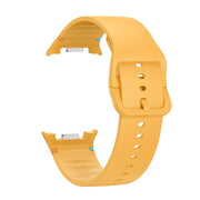 For Samsung Galaxy Watch8 / Watch8 Classic Solid Color Stitched Silicone Watch Band, Size:S(Official Yellow)