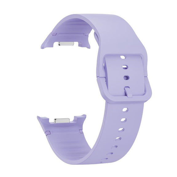 For Samsung Galaxy Watch8 / Watch8 Classic Solid Color Stitched Silicone Watch Band, Size:M(Official Purple)