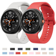 For Samsung Galaxy Watch8 / Watch8 Classic Solid Color Stitched Silicone Watch Band, Size:M(Black)