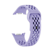 For Samsung Galaxy Watch8 / Watch8 Classic Hole Style Black Reverse Buckle Silicone Watch Band(Purple)