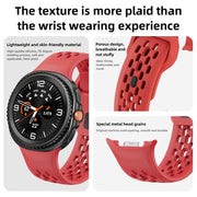 For Samsung Galaxy Watch8 / Watch8 Classic Hole Style Black Reverse Buckle Silicone Watch Band(Purple)