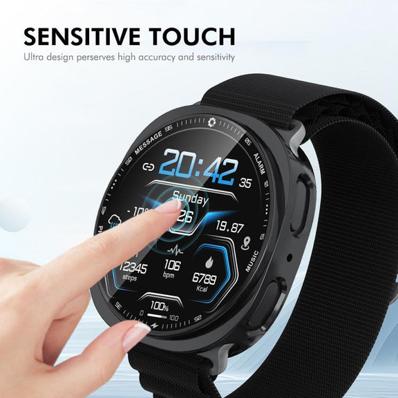 For Samsung Galaxy Watch8 40mm ENKAY Hat-Prince Full Coverage Electroplated Soft TPU Case with Screen Protection(Blue)