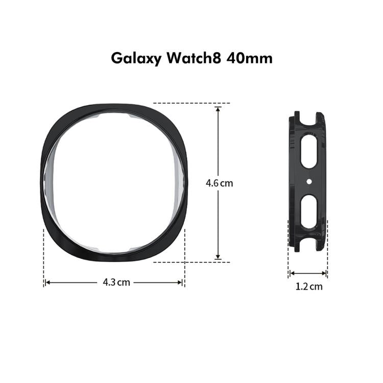 For Samsung Galaxy Watch8 40mm ENKAY Hat-Prince Full Coverage Electroplated Soft TPU Case with Screen Protection(Metal Gray)