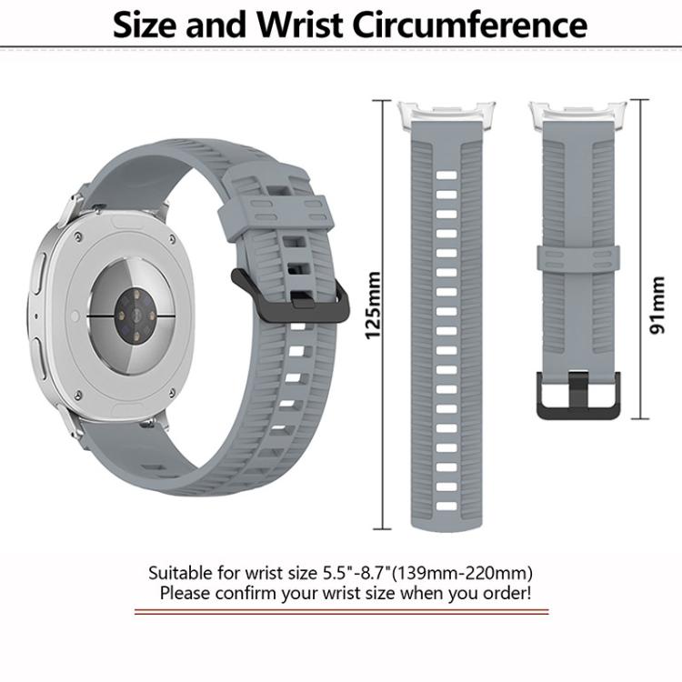 For Samsung Galaxy Watch8 / Watch8 Classic Tire Texture Silicone Watch Band(Gray)