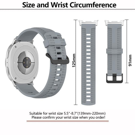 For Samsung Galaxy Watch8 / Watch8 Classic Tire Texture Silicone Watch Band(Gray)