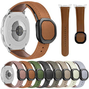 For Samsung Galaxy Watch8 / Watch8 Classic Magnetic Fold Genuine Buckle Leather Watch Band(Light Gray)