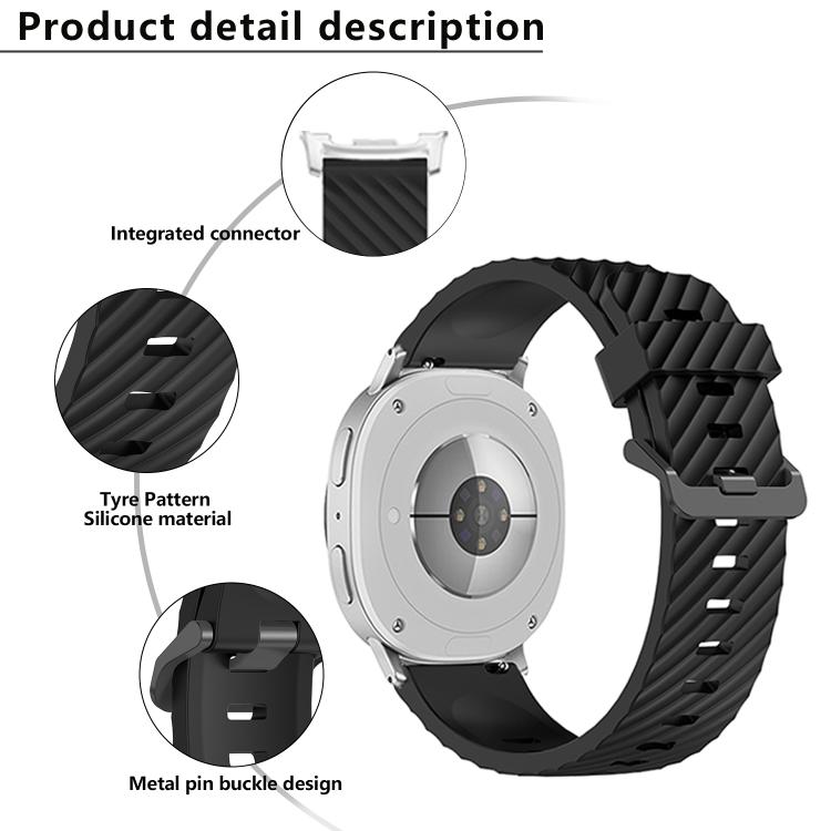 For Samsung Galaxy Watch8 / Watch8 Classic Black Buckle Spruce Silicone Watch Band(Space Gray)