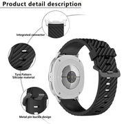 For Samsung Galaxy Watch8 / Watch8 Classic Black Buckle Spruce Silicone Watch Band(Teal Blue)