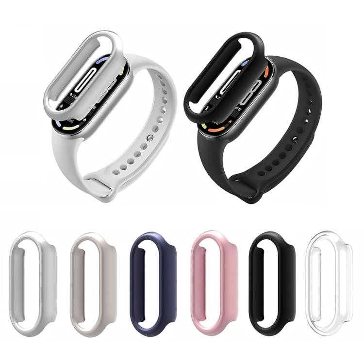 For Xiaomi Smart Band 9 / 9 NFC Half Coverage Hollow PC Watch Protective Cover(Transparent)