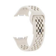 For Samsung Galaxy Watch8 40mm Rhombic Texture Bezel and Black Reverse Buckle Silicone Watch Band(Beige Silver)