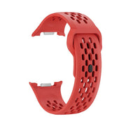 For Samsung Galaxy Watch8 40mm Rhombic Texture Bezel and Black Reverse Buckle Silicone Watch Band(Red Silver)