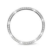 For Samsung Galaxy Watch8 40mm Diamond Bezel and Black Reverse Buckle Silicone Watch Band(Black Silver)