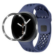 For Samsung Galaxy Watch8 40mm Diamond Bezel and Black Reverse Buckle Silicone Watch Band(Midnight Blue Black) - free shipping - PMC TechLife - Order now!