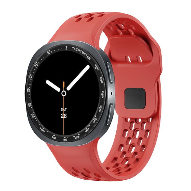 For Samsung Galaxy Watch8 44mm Speed Bezel and Black Reverse Buckle Silicone Watch Band(Red Black)