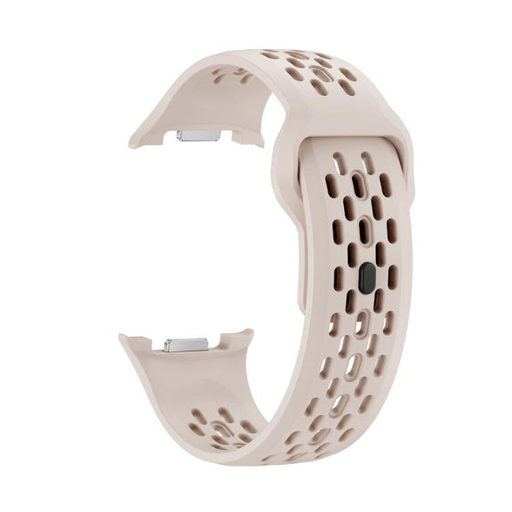 For Samsung Galaxy Watch8 44mm Speed Bezel and Black Reverse Buckle Silicone Watch Band(Starlight Black)