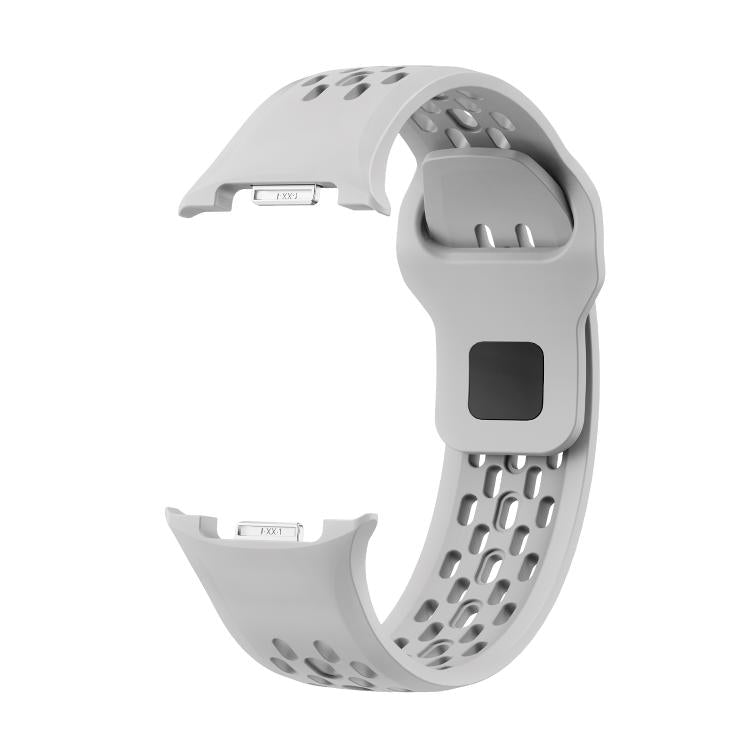 For Samsung Galaxy Watch8 40mm Speed Bezel and Black Reverse Buckle Silicone Watch Band(Gray Silver)