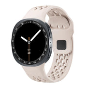 For Samsung Galaxy Watch8 40mm Speed Bezel and Black Reverse Buckle Silicone Watch Band(Starlight Black)
